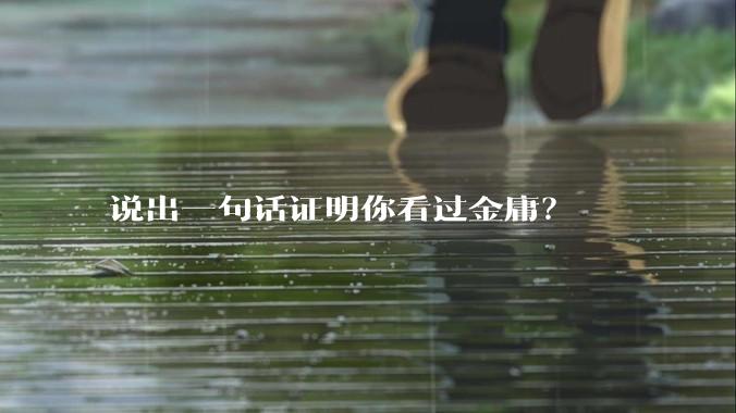 说出一句话证明你看过金庸？